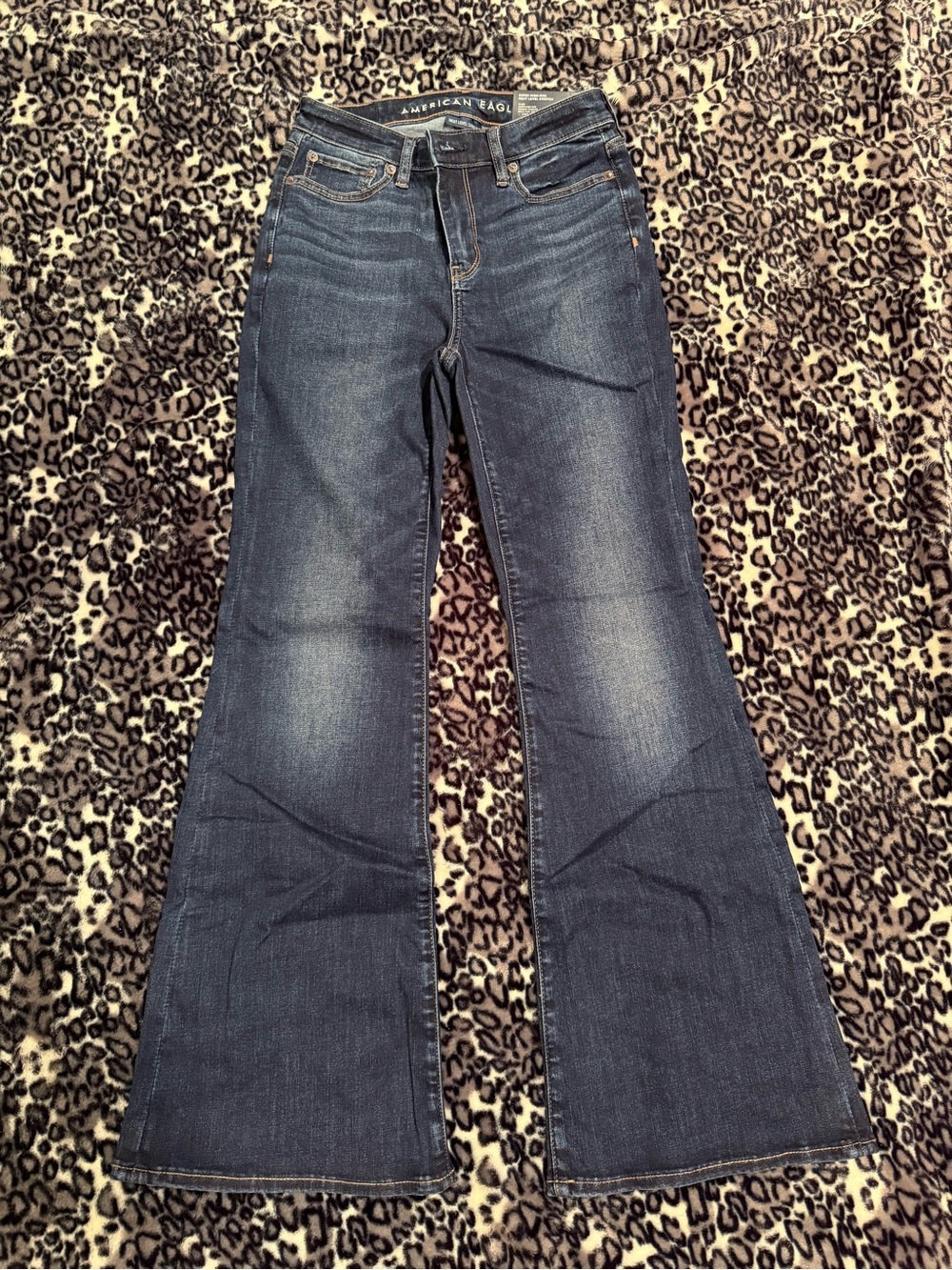 American Eagle Outfitters super high-rise Dark Wash Flared Jeans